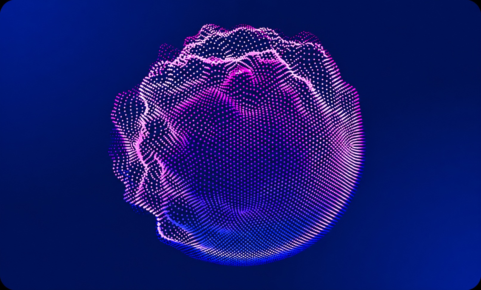 Neon Particle Wave Globe